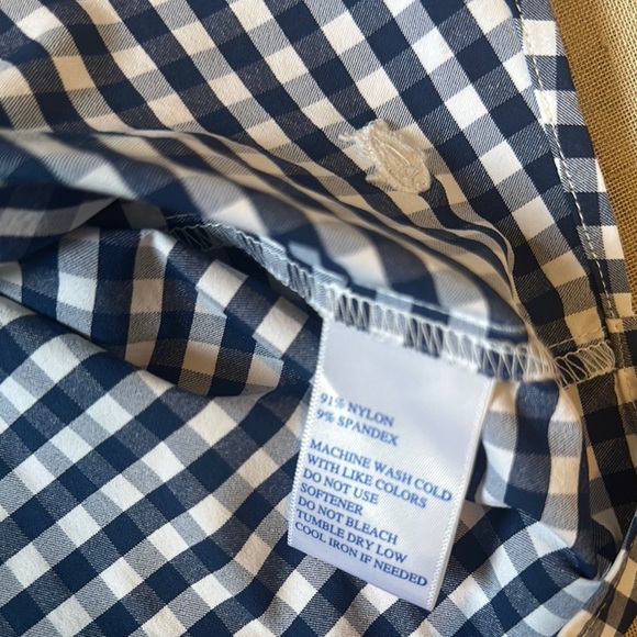 Southern Tide Navy and White Checkered Women's Top - Picture 6 of 7